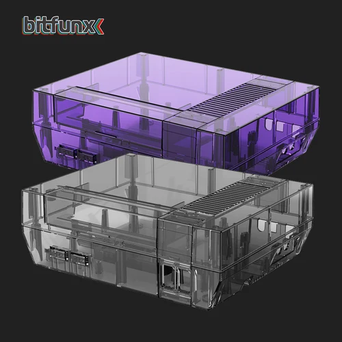 Bitfunx-consola de juegos transparente, carcasa protectora de repuesto, accesorios para consola de sistema de entretenimiento NES Nintendo