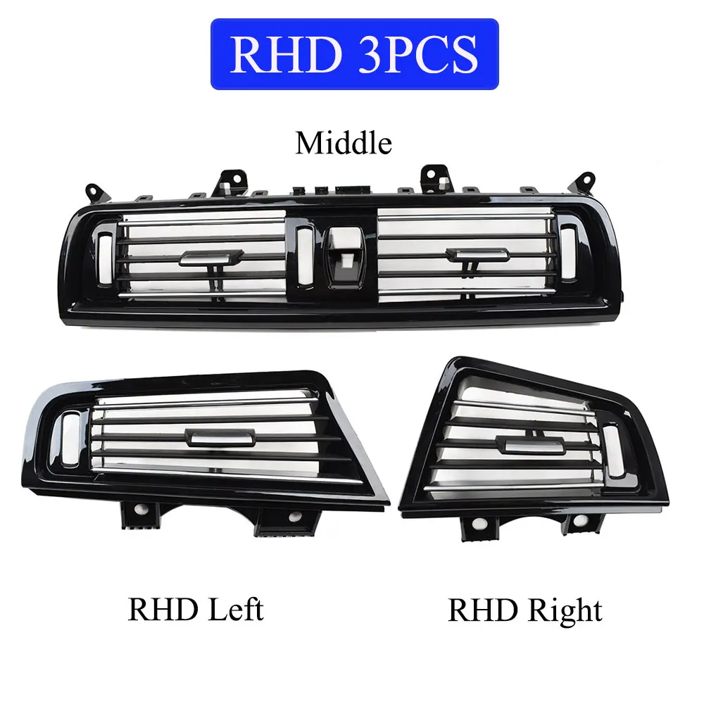 Cubierta de salida de rejilla de aire acondicionado para coche, Panel de ventilación de CA para BMW serie 5, F10, F11, F18, 520, 523, 525, 528, color negro Piano