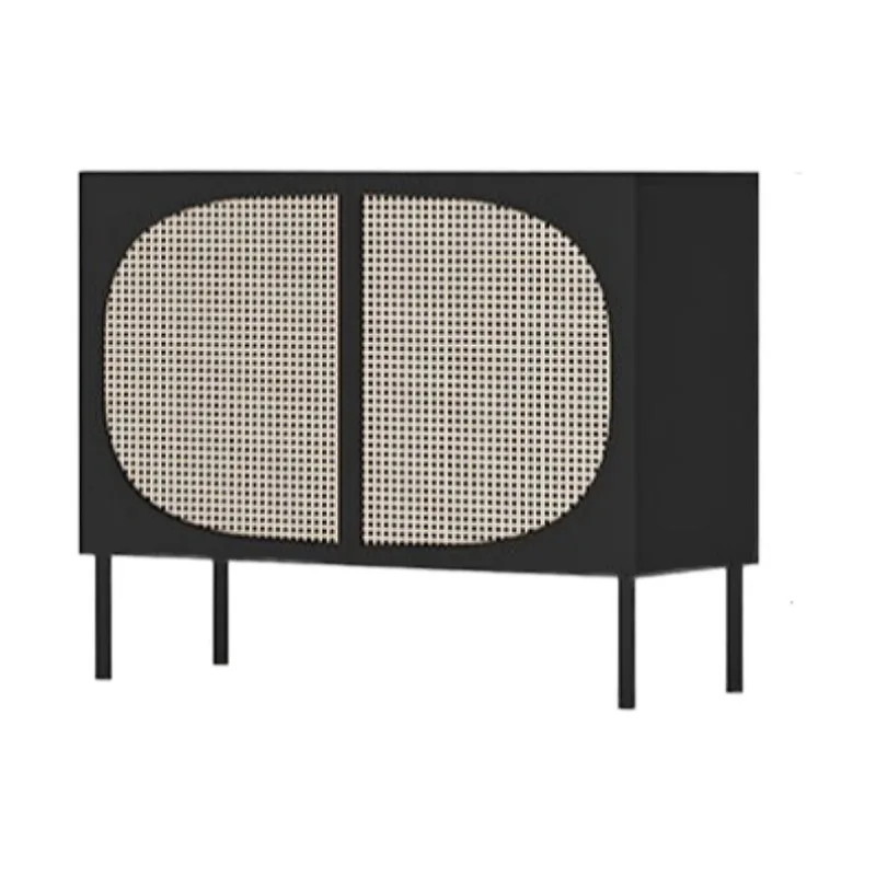 

small apartment restaurant model room solid wood braided rattan dining side cabinet entrance cabinet storage cabinet