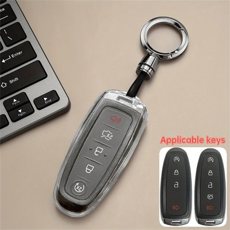 1 szt. 4/5 przycisków TPU Car Smart Key Cover, pasuje do Ford Edge Escape Explorer Flex Focus Taurus Expedition 2011-2019 Akcesoria