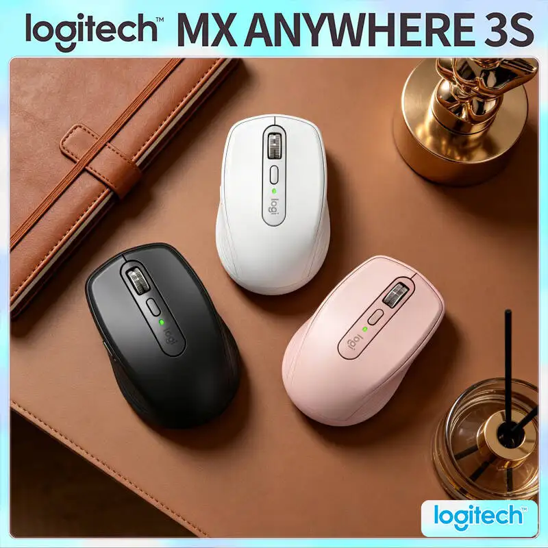 High-Precision MX Anywhere 3S - 8K DPI, 3-Device Bluetooth, Silent Click, Ideal for Flower Fair Signing & On-site Work