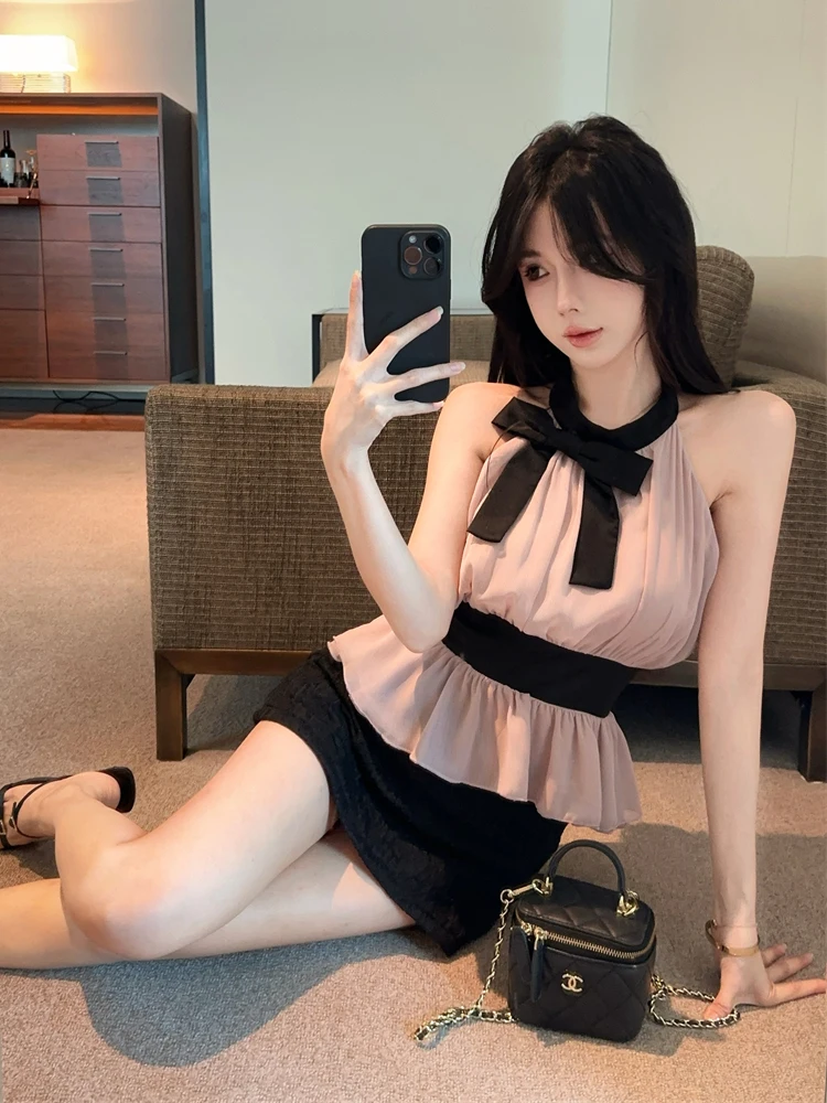 Ele violet ter Ne bustier tubulaire femmes été haut de gamme Svel Strapl Unique beau chemisier en mousseline de soie ort Sle