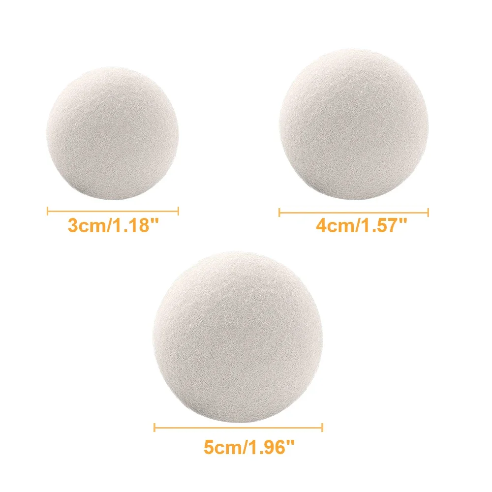 6Pcs Reusable Wool Dryer Balls Softener Laundry Home Washing 4/5/6cm Fleece Dry Kit Ball Useful Washing Machine Accessories