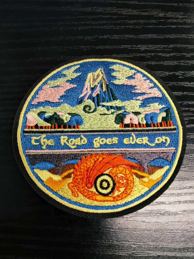 Een Oog Scenic Patch De Weg Ooit Op Berg Geborduurde Patches Ijzer Op Badge Voor Kleding Jasje Shirt Applique Accessoires