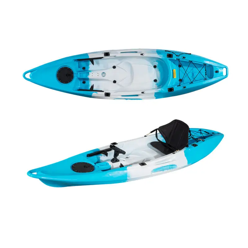 4m Hard‑Shell Sit‑on‑Top Kayak Kuer HDPE Portable With Pedal‑Drive For 2‑Person Kid‑Adult River Fishing Paddling