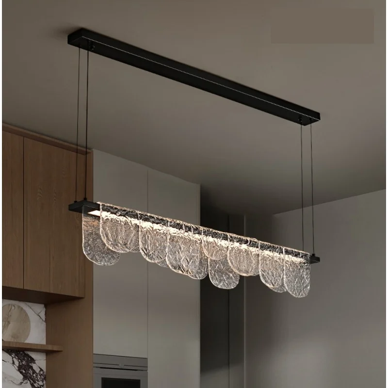 

Italian minimalist restaurant chandelier, creative art, light luxury, high-end feel, one-word long bar counter table lamp