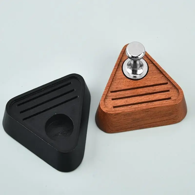 51mm 53mm 58mm Puck Screen Holder Espresso Wooden Triangular Filter Rack Stand for Coffee Barista Organization Kitchen Office