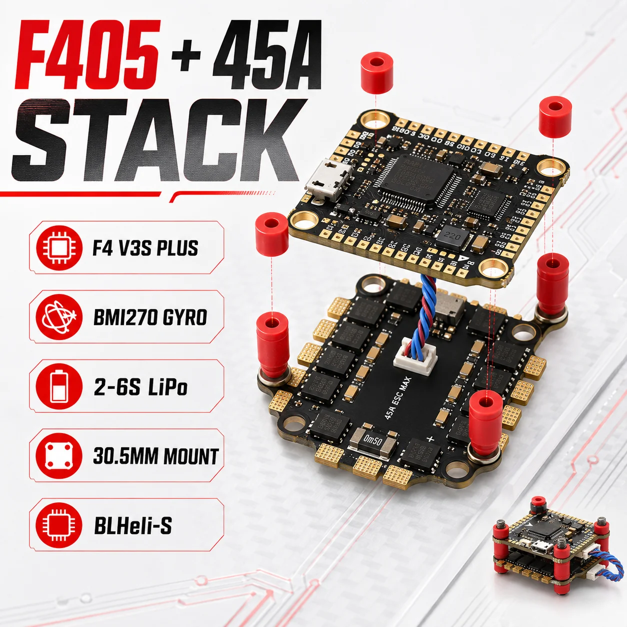 YSIDO Mark4 5 Inch FPV Drone DIY Kit Carbon Frame 2207 1850KV 2550KV Motor F405 FC 45A 4in1 ESC 5043 Props Optional ELRS 915MHz
