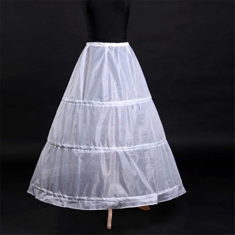 Women White 3 Hoops A-line Wedding Accessories Bridal Crinolines Vestidos De Novia Underskirt Bustle Petticoats K