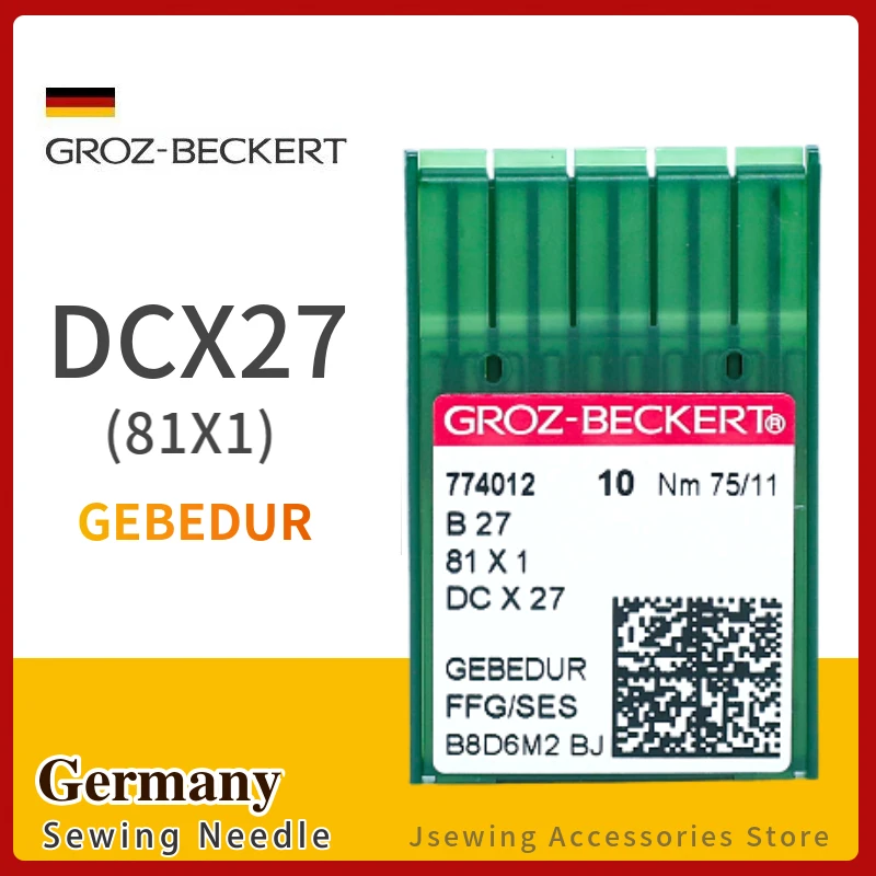 

50PCS DCX27 (B27) GEBEDUR Heat Proof Groz-Beckert Needles For Industrial Overlock Sewing Machine JUKI BROTHER PEGASUS Titanium