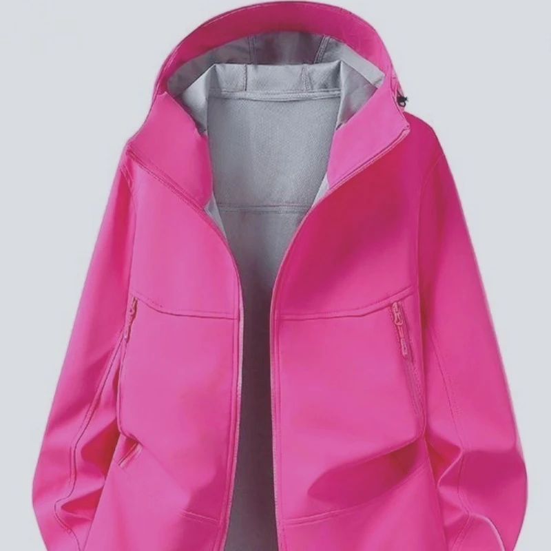 Three-dimensional Cut Soft Shell Jacket Men's and Women's Spring and Autumn Hooded Casual Outdoor Waterproof Jacket Men's