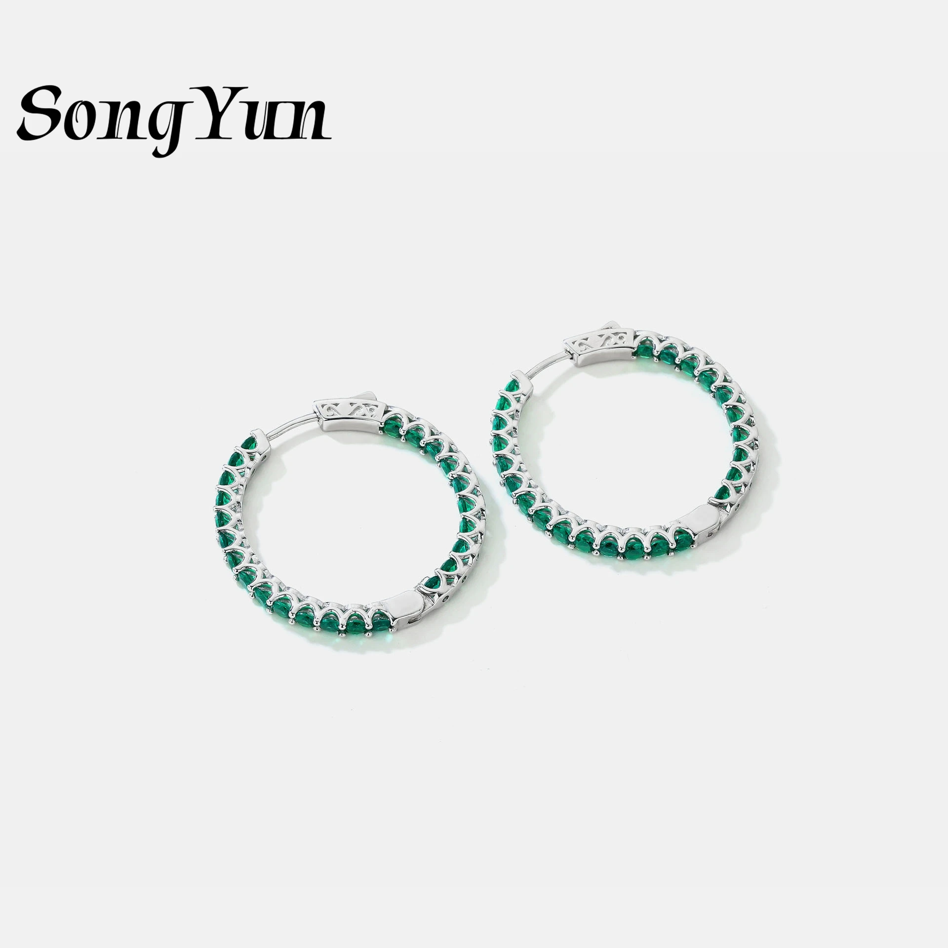 

SongYun Jewelry 925 Sterling Silver Earring 5A CZ Gemstones HCD Gemstones Luxury Women 925 Sterling Silver Studs Accessories