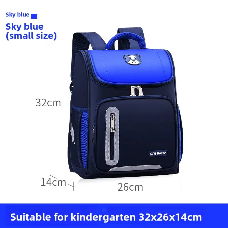 Lightweight Kids Backpack 1 3 6 Grade Spine Protection Reflective Space School Bag for Elementary Students