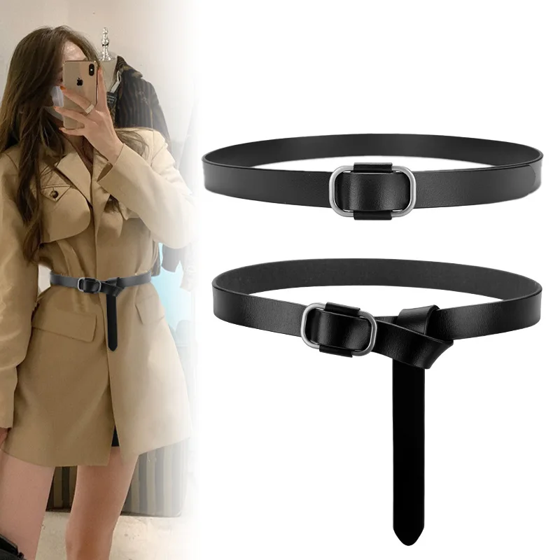 

Western No Holes Leather Women Waistband Belt Fashion Dress Coat Jumpsuit Short Belt for Ladies