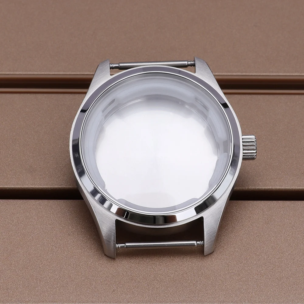 

40mm Brushed And Polished Pilot Watch Case 316L Steel Steel For Seiko NH35 NH36 NH38 NH34 ETA 2824 Movement Waterproof Accessory