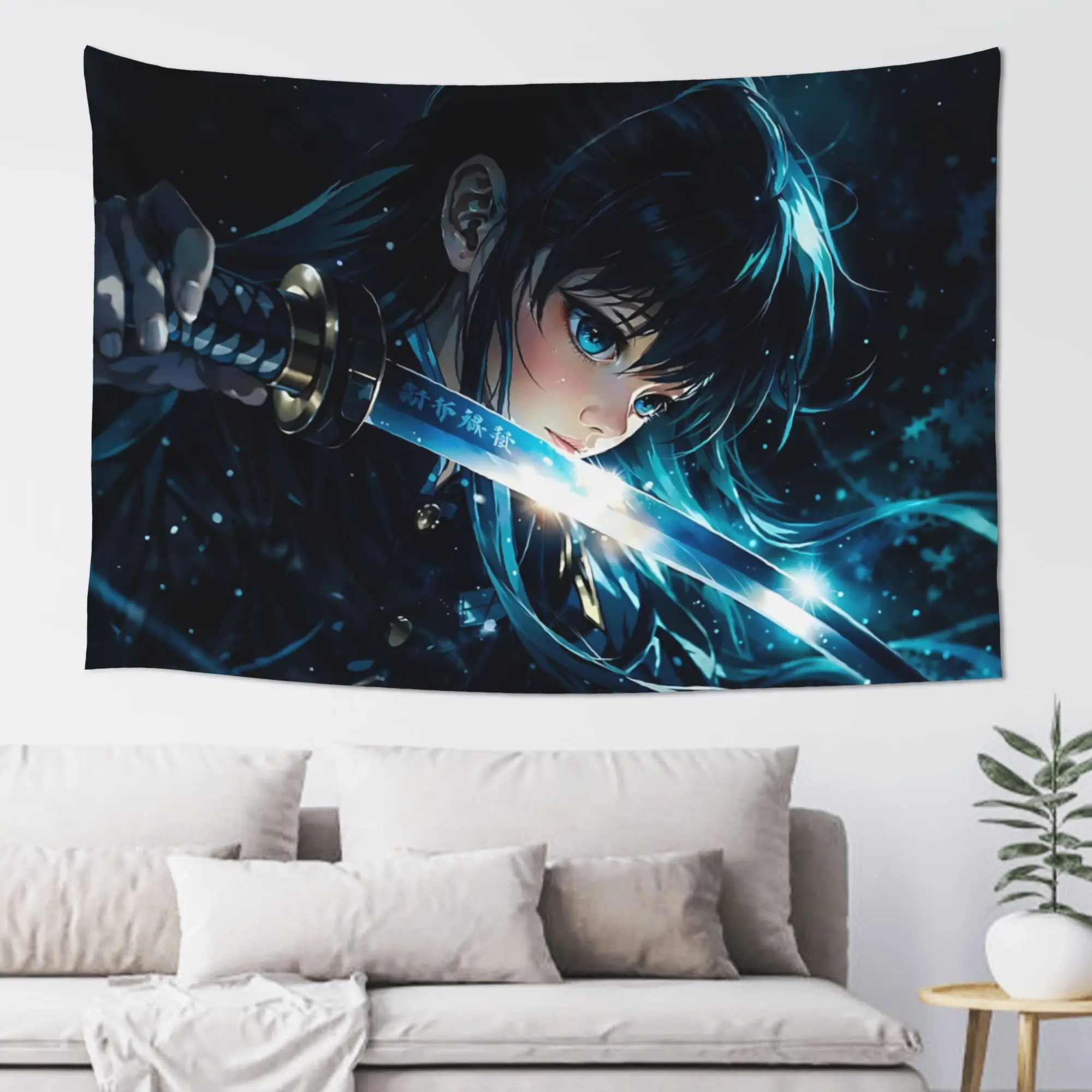 Customized Demon Slayer Cutecore Tapestry  Wall Hanging Blanket Tapestry Home Decor Items Wall Decorations