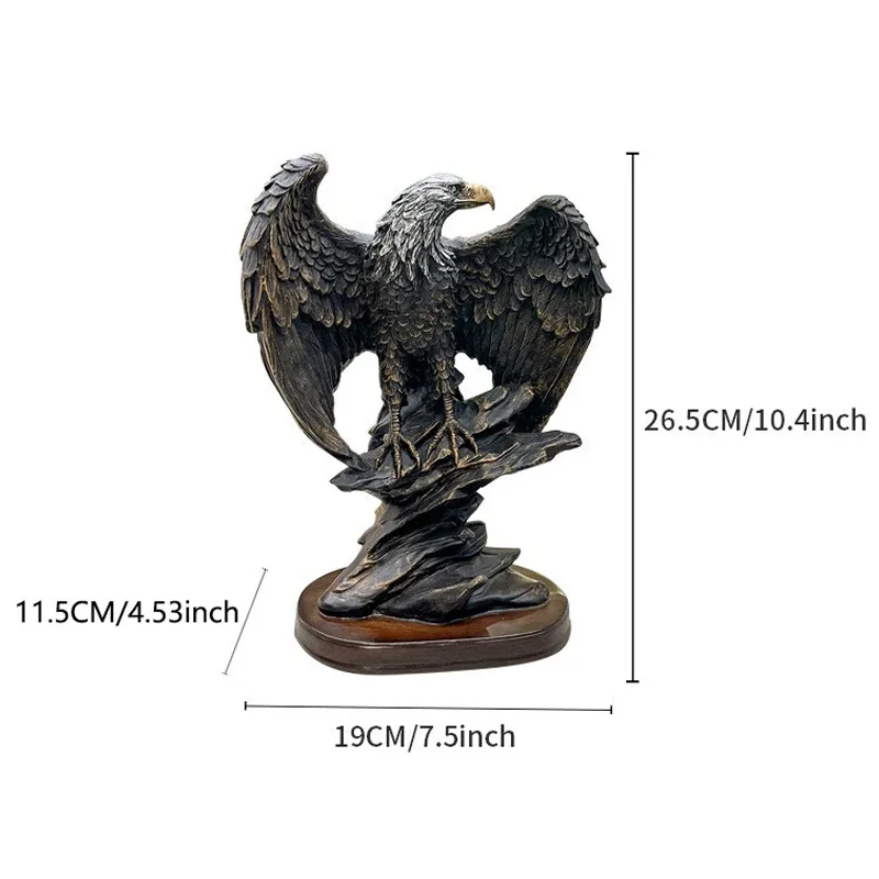 New Retro Eagle Statue ornamenti in resina decorazione della casa scultura animale armadietto del vino studio ufficio Desktop decorazioni artistiche