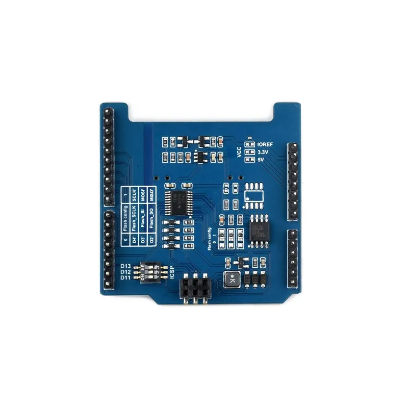 WaveshareUniversal E-Paper Raw Panel Driver Shield (B) para Arduino, chip flash MX25R6435F integrado, admite expansión externa R