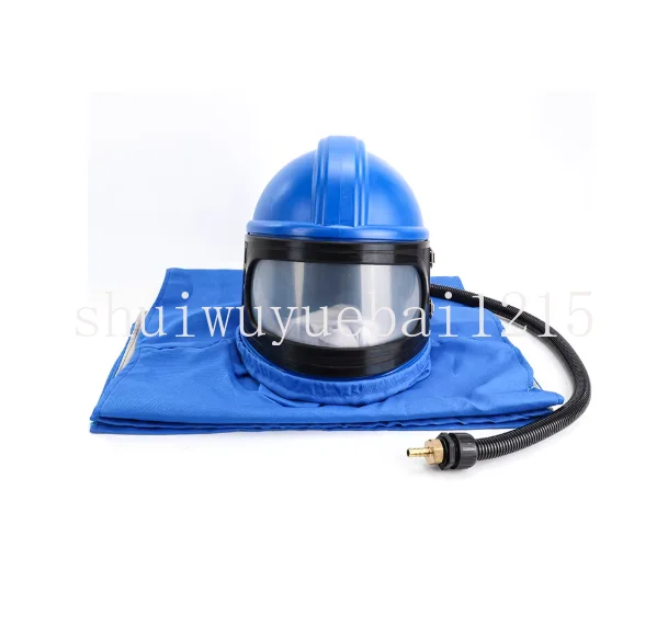 ABS oxygen supply sandblasting helmet one-piece split sandblasting protective clothing activated carbon filter thermostat