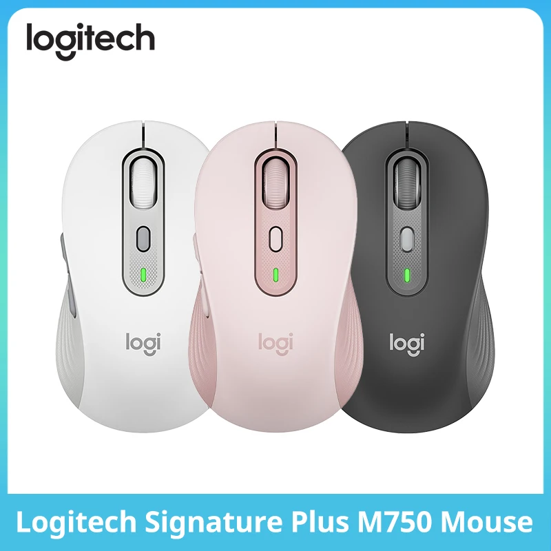 

Logitech Signature AI M750 Graphite Wireless Mouse, 2000DPI, custom side keys, Bluetooth or 2.4G receiver connection