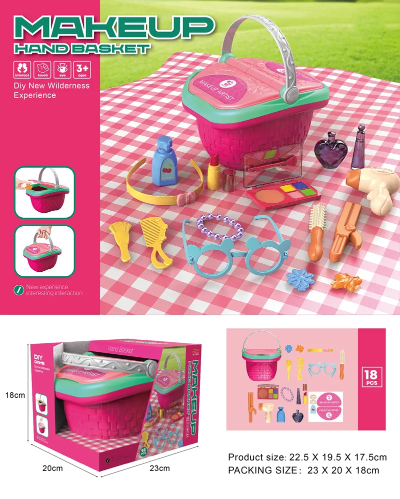 I bambini fanno finta di giocare a cestino da Picnic cibo frutta pane Dinking Pizza Basket per Picnic Playtime Gift for Girl