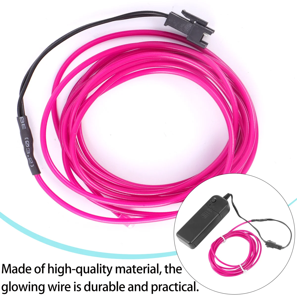 

2M Glowing Light Cable El Wire Flexible Cuttable Strobing Light Strip for Vehicle Bike Bar Signboard Christmas Decoration