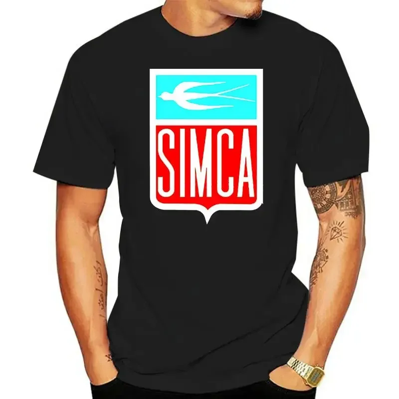 2024 funny summer Simca Classic Logo French Automaker Car Aronde Ariane Black T-Shirt S M L XL 5XL oversized men clothing funny