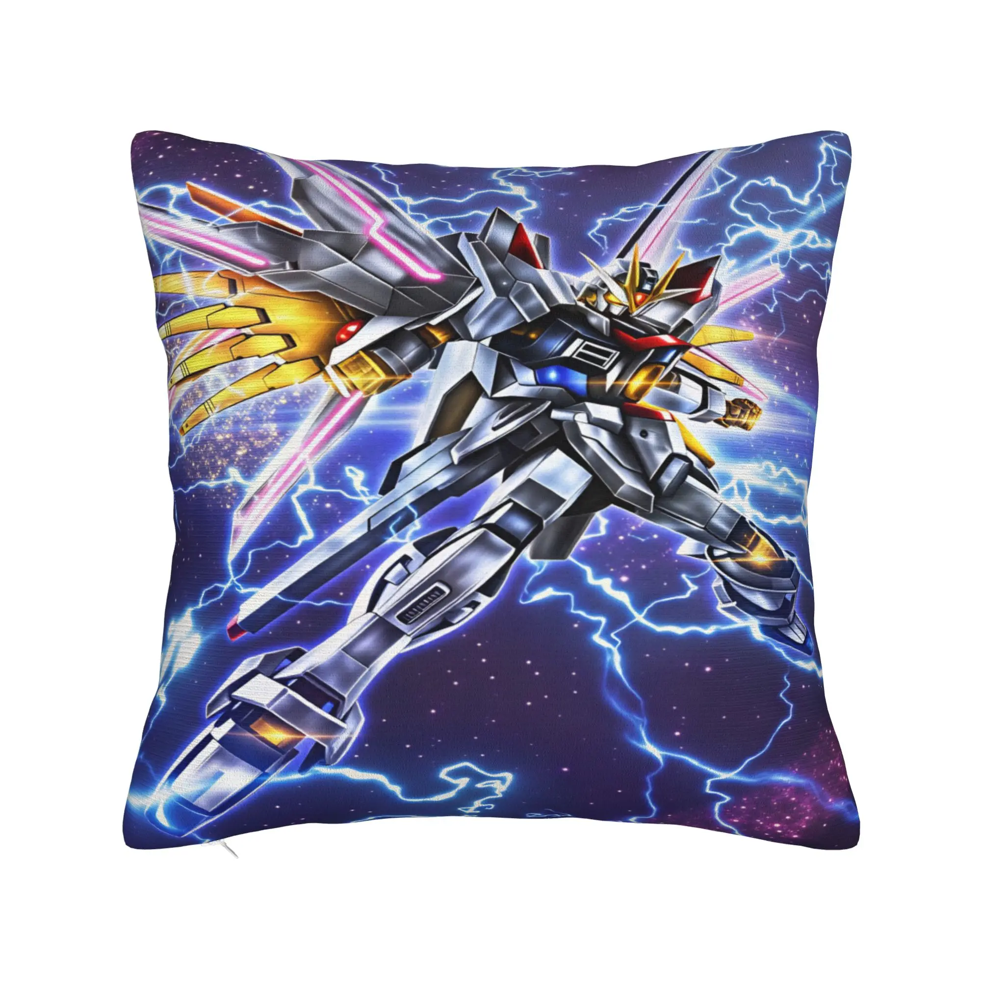 Mobile Suit Gundam Pillowcases  Vintage Pillow Case For Couch Sofa Bedroom Soft Pillow Cover