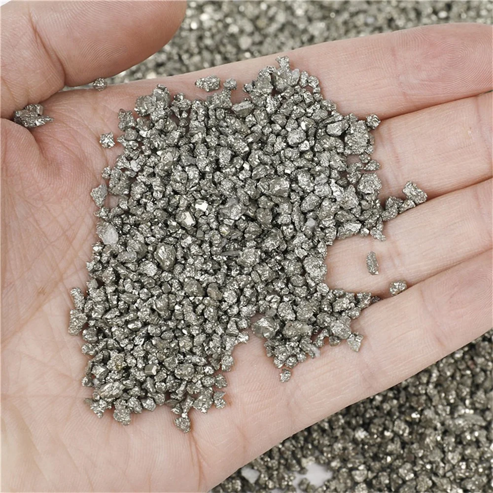 رقائق البيريت الحجر الطبيعي الحصى الذهب الخام Chalcopyrite شفاء الريكي المعدنية لتقوم بها بنفسك حوض السمك الناشر بلورات الحبيبية الصغيرة