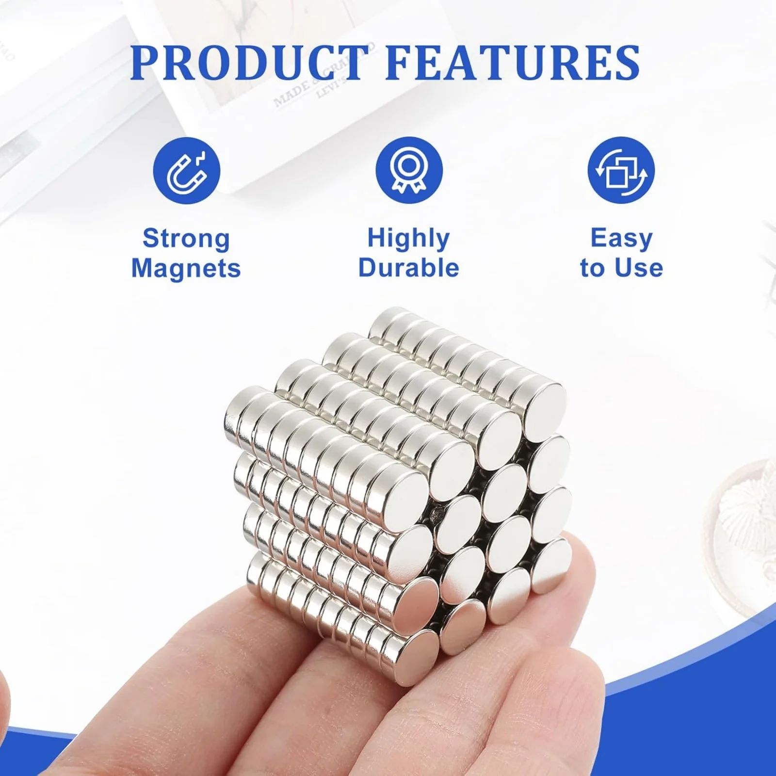 8x3mm Round Refrigerator Magnets, Small Fridge Magnets, Office Magnets, Whiteboard Magnets, Durable Mini Magnets,  Kitchen image 3