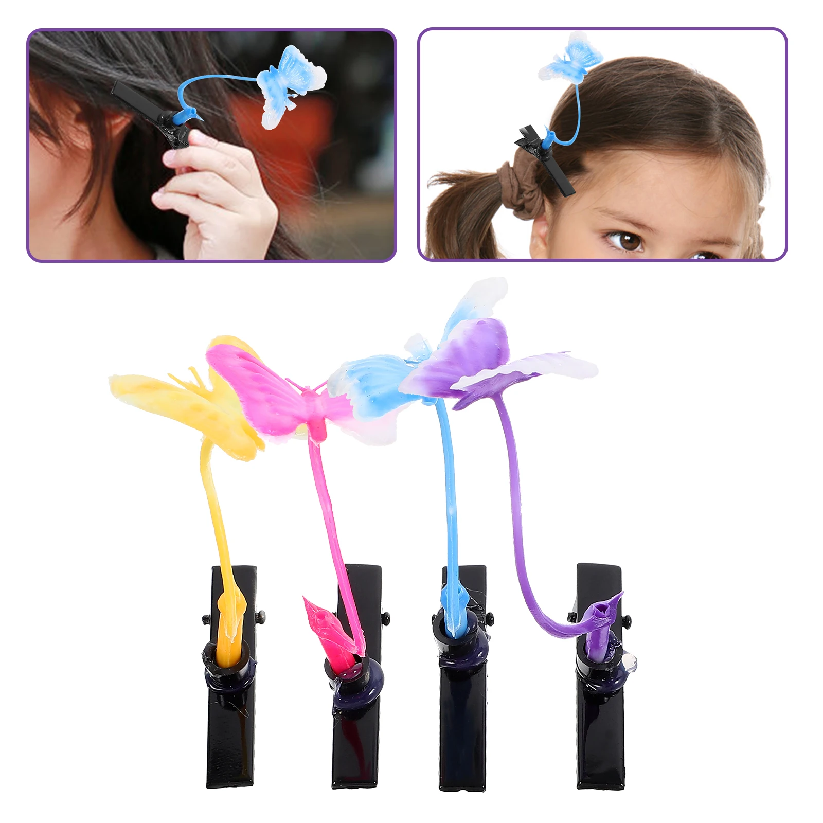 

30pcs Butterfly Hair Clips Girls Hairpin Tiny Small Women Hair Accessories Decoration Pink Yellow