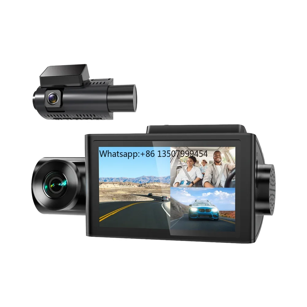 Wolfbox Dealer I07 3 Inch Full Hd 3 Channel Night Vision Wifi Cameras Car Dvr Black Box Mirror Dash Cam