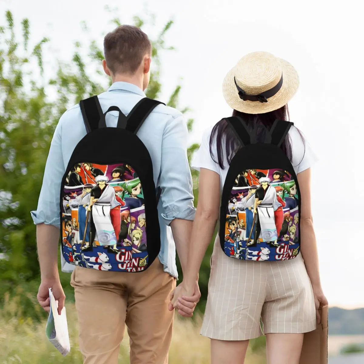 Gintokis witzige Abenteuer cooler Rucksack mit Tasche High School Gintama Daypack für Männer Frauen Laptop Computer Segeltuch taschen