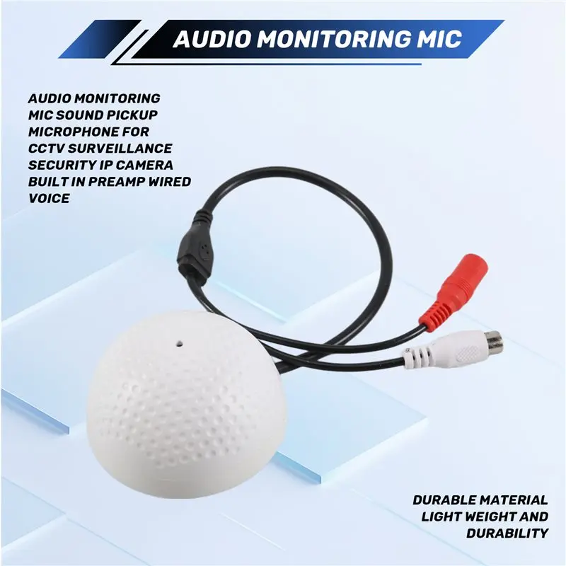 A01E-MIC Sound Pickup Microphone Built In Preamp Wired Voice For CCTV Surveillance Security IP Camera