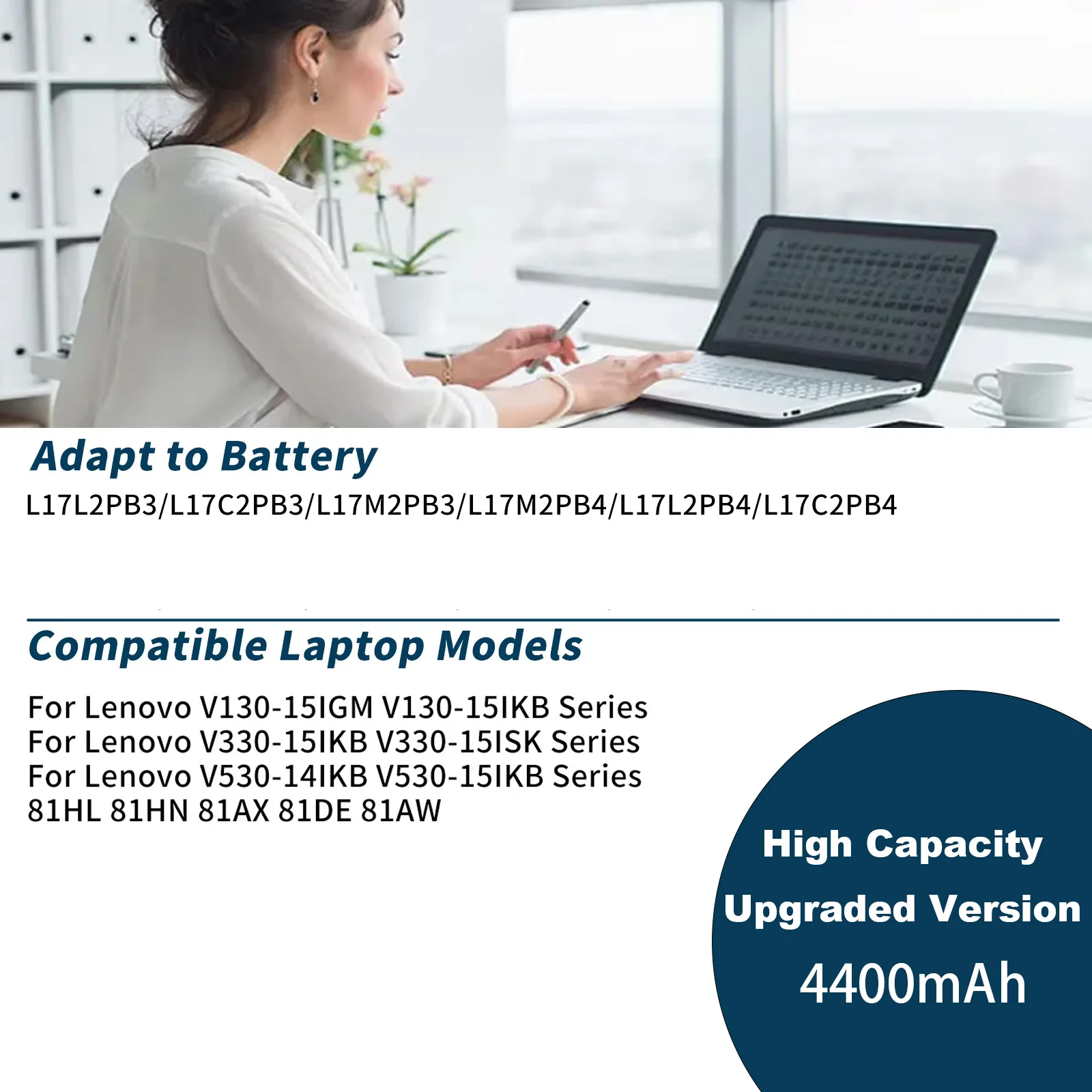 L17C2PB3 L17L2PB3 Battery For Lenovo V130-15IGM 15IKB V330-15IKB 15ISK V530-14IKB L17M2PB3 L17M2PB4 L17L2PB4 L17C2PB4 30Wh