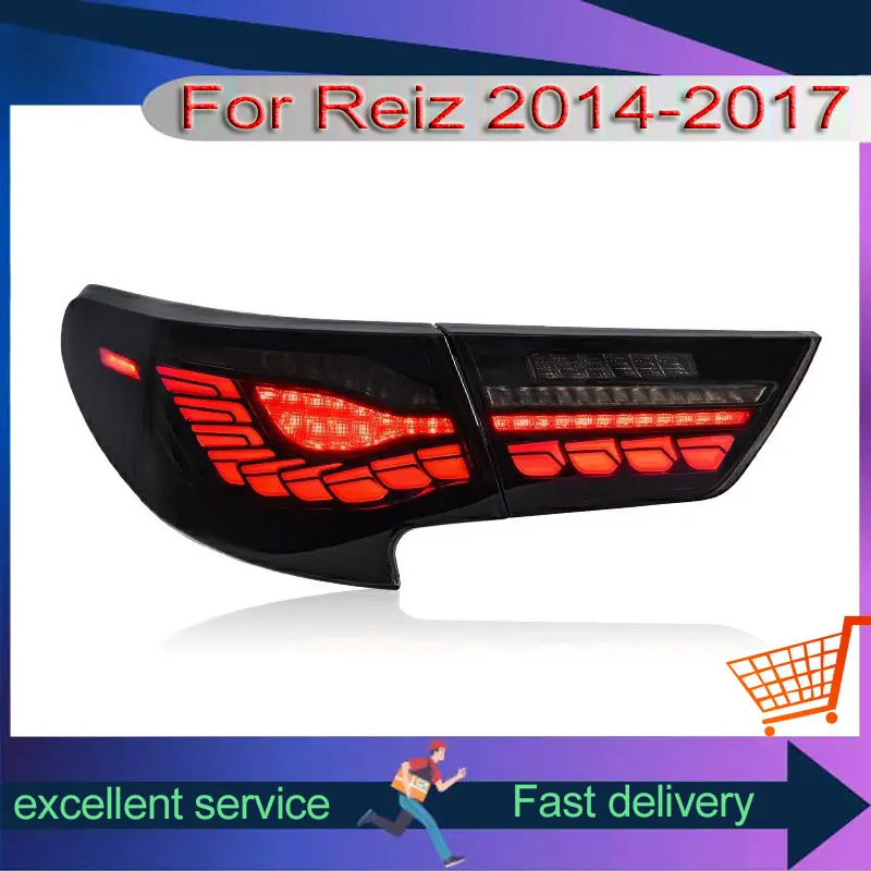 

Автомобиль для Toyota 2013-2019 Mark X Reiz, обновленный задний фонарь DRL в стиле драконьей, задний фонарь, светодиодный указатель поворота, тормоз, автоаксессуары