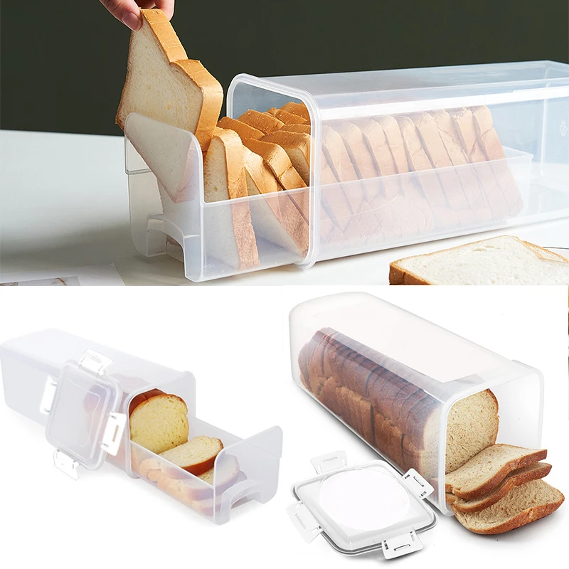 

Customizable Bread Loaf Container Clear Airtight Box With Lid Sandwich Holder For Homemade Bread Tall Saver