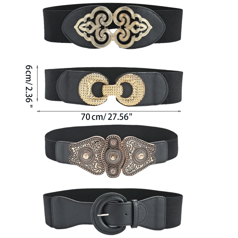 Vintage Dress Decorative Belt Elastic Wide Belts For Women Dresses Stretch