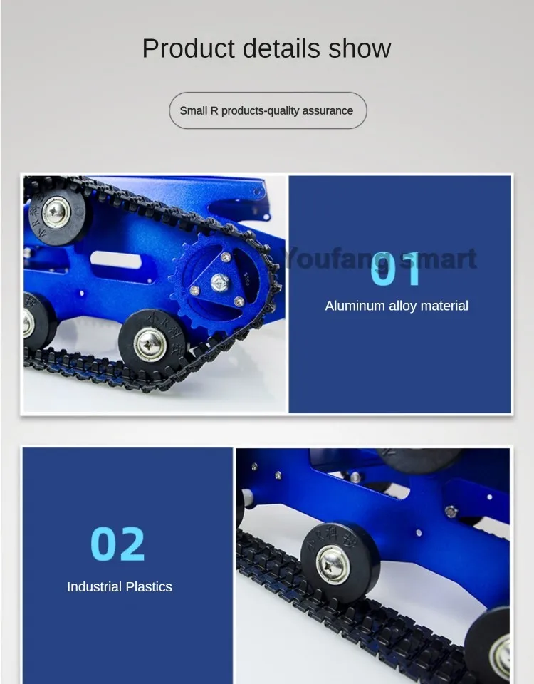 5-10 kg PayLoad Metall Tank Chassis Track mit Dual 12 V DC Motor Roboter Auto für Arduino Raspberry Pi Roboter DIY Kit RC Tank Projekt – Detail 8