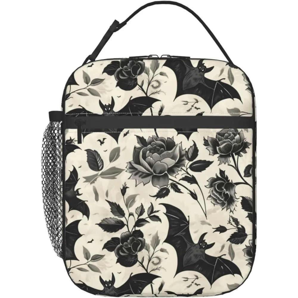 Bat Goth Theme  Polyester Lunch Box For Men Women Goth Lunch Box For Work,Picnic,School,Travel,Hiking,Beach Or Fishing