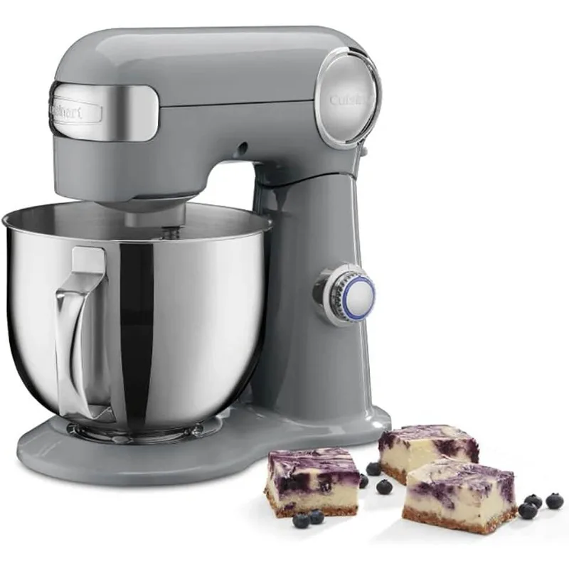 5.5-quart 12-speed stand mixer with mixing bowl, chef's whisk, flat paddle, dough hook and splash guard with pour spout