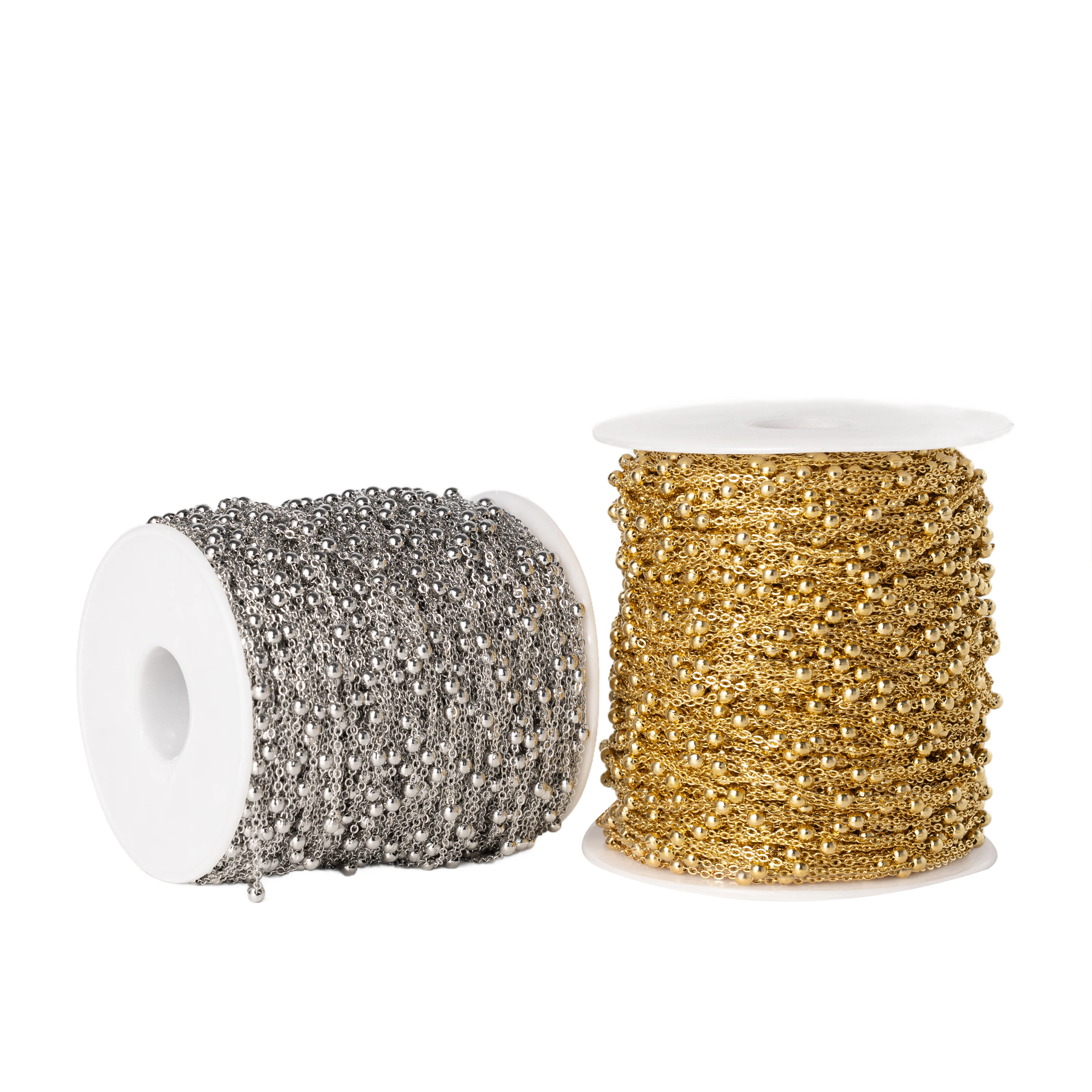 2/10Meters Stainless Steel Chains Gold Color Beads Chain for Jewelry Making DIY Necklace Bracelet Accessories Supplies Materials view 2