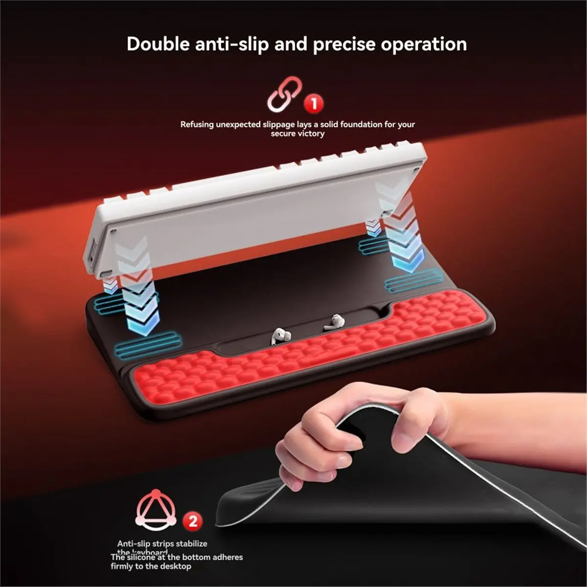 2026 New Ergonomic Keyboard Mouse Wrist Rest, Memory Foam Material with Integrated Keyboard Pad Wrist Pad with Wrist Gel B