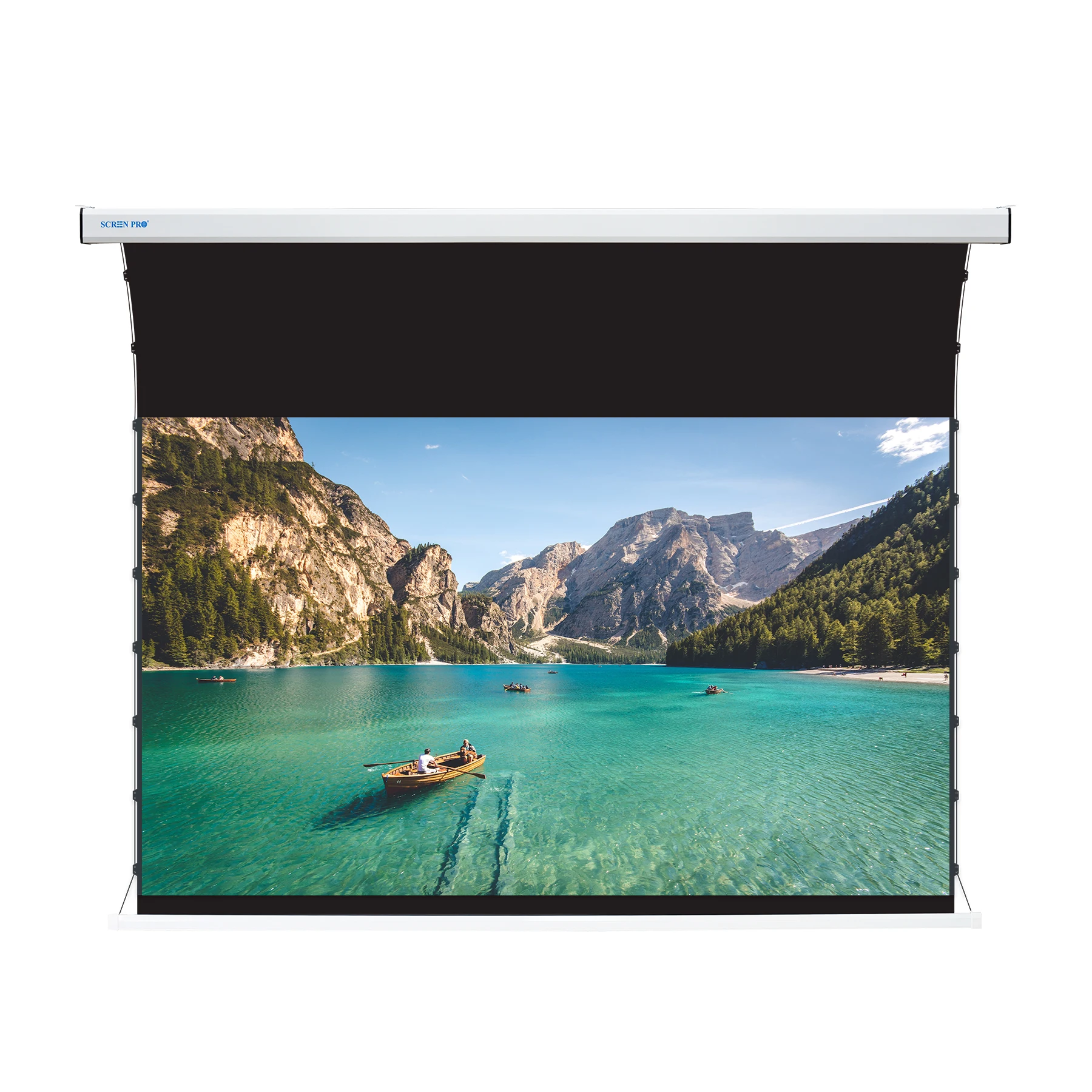 

SCREENPRO 100 inch 8K ALR screen Tab tensioned motorized projection screen PET Crystal for long throw projectors home theater