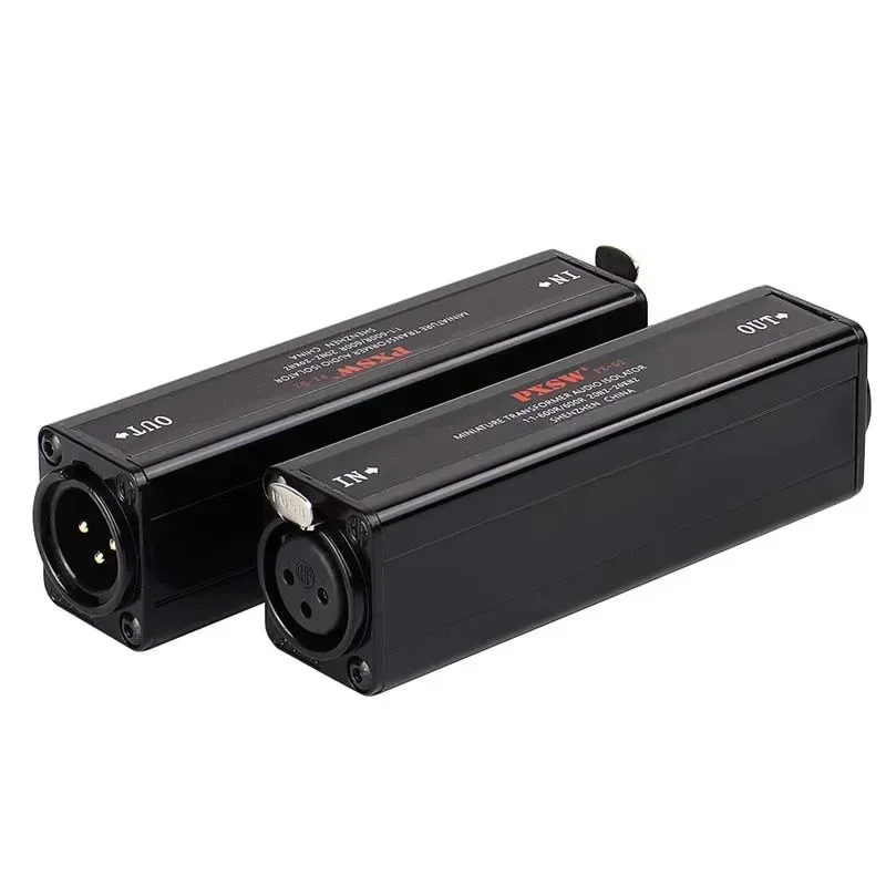 1 Uds PX-D2 aislador de sonido de corriente de Audio XLR profesional para eliminar interferencias de tierra común negro