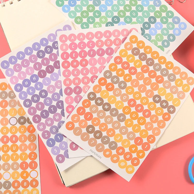 

4 Sheets Alphabet Letter Stickers Kawaii DIY Scrapbooking Planner Journal Label Index Stickers Korean Stationery Office Supplies