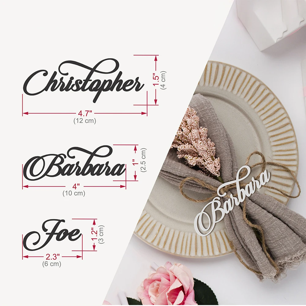 20Pcs Personalized Wooden Wedding Place Name Cards Custom Party Decoration Settings Guest Name Tags  Wooden Acrylic Label
