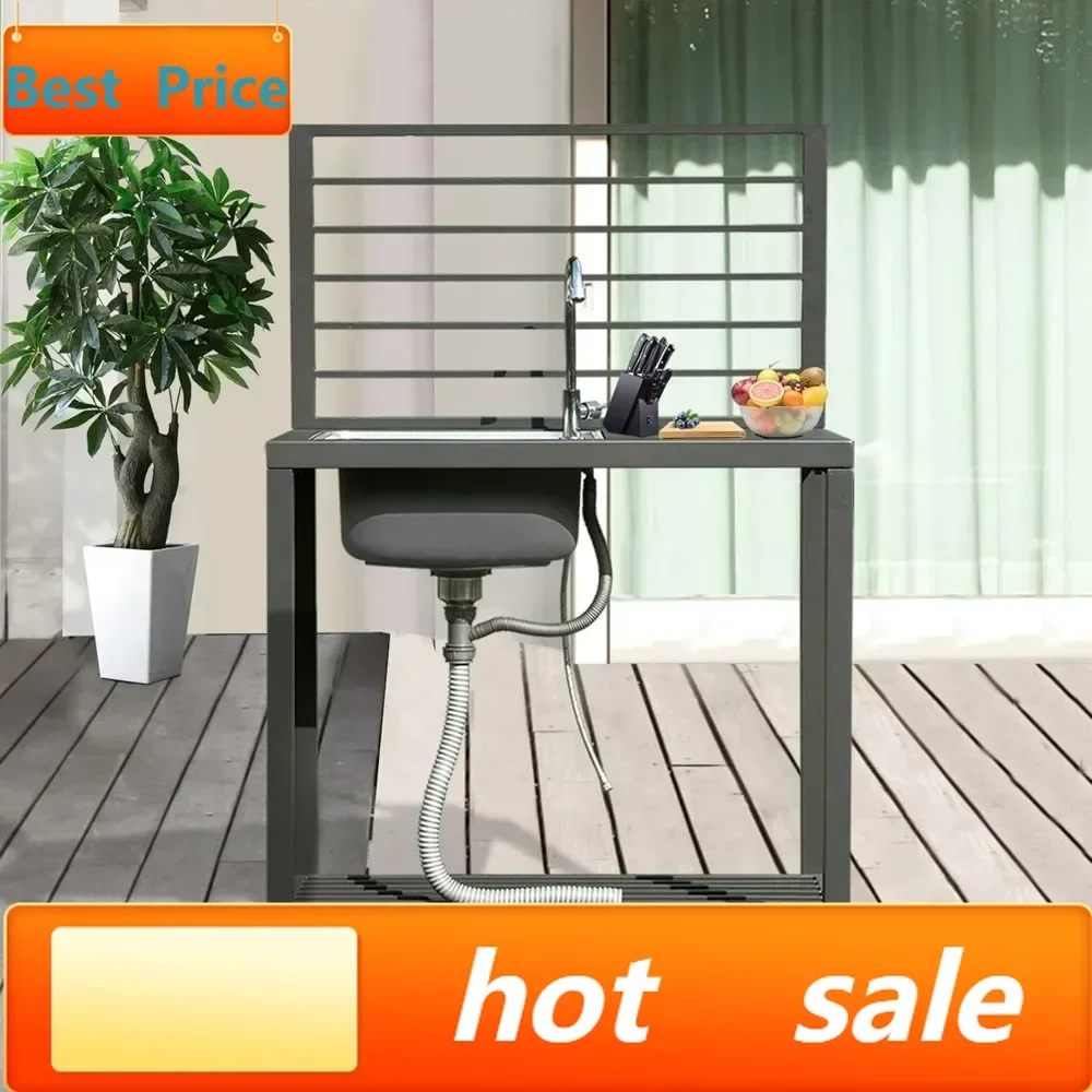

Hot salesHot-sellingStainless Steel Protective Cover for Domi Dark Gray Freestanding Aluminum Sink with Dual Water Pipes