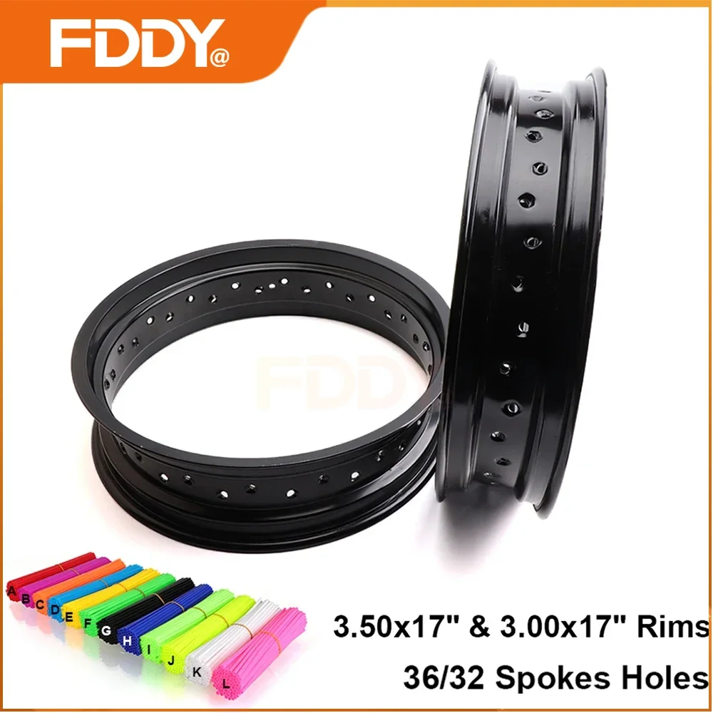 FDDY Motocross 3.50x17 Inch 3.00x17 Aluminum Wheel Rims Motorcycle Dirt Bike 36 Spokes Holes 3.00*17' & 3.50*17' Wheels Hub