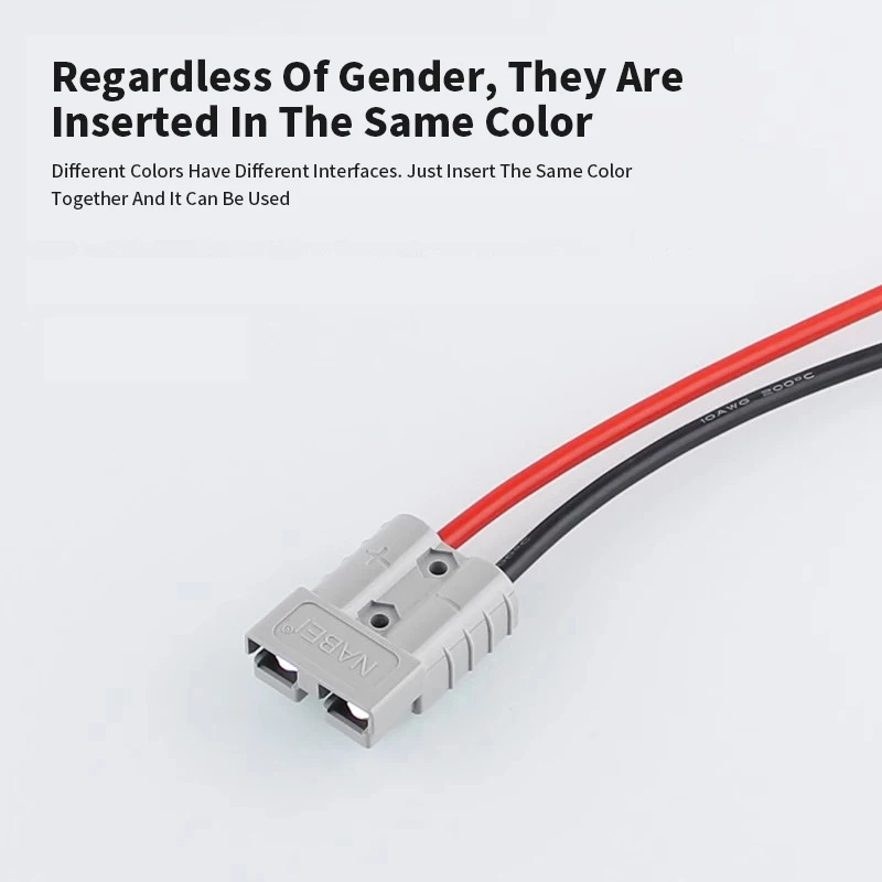 1pc Pin-shaped Male to 50A Plug to Female Elbow Power Socket Cable Lithium Battery Connector T-type Battery Car Charging Socket